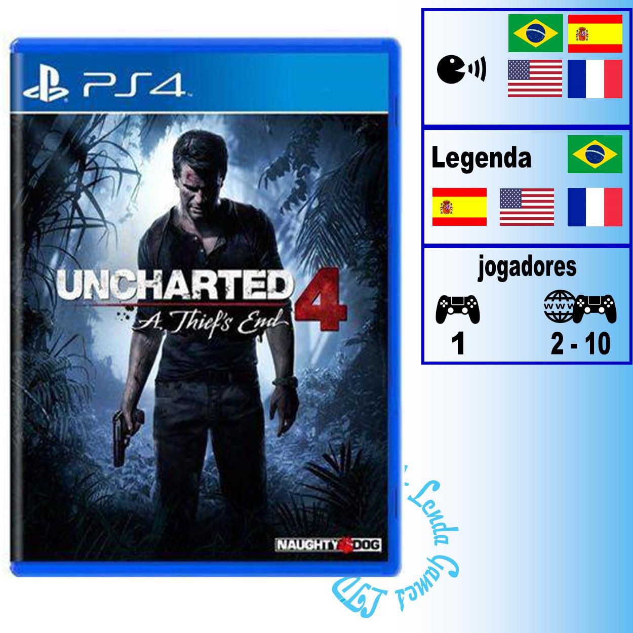 Uncharted 4 A Thief's End Mídia Física Português BR