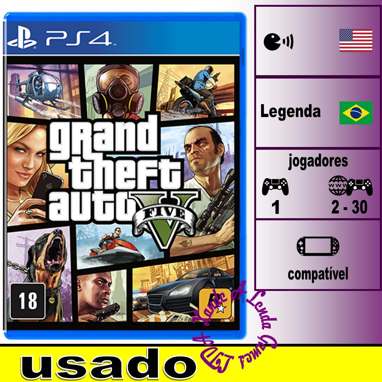 Comprar Grand Theft Auto 5 (GTA V) para PS4 - mídia física - Xande A Lenda  Games. A sua loja de jogos!