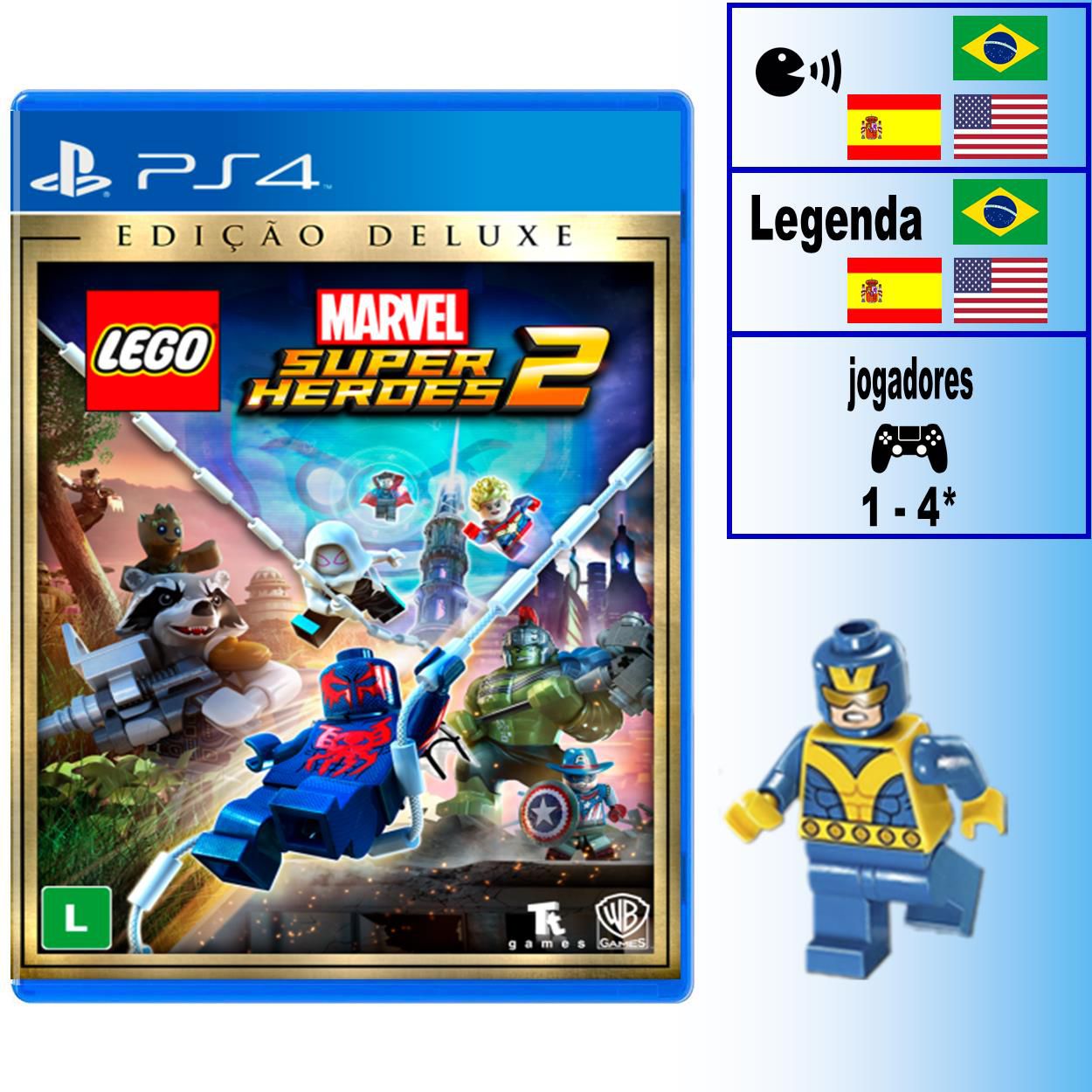 Jogo Ps4 Lego Marvel Super Heroes 2 Br Midia Fisica