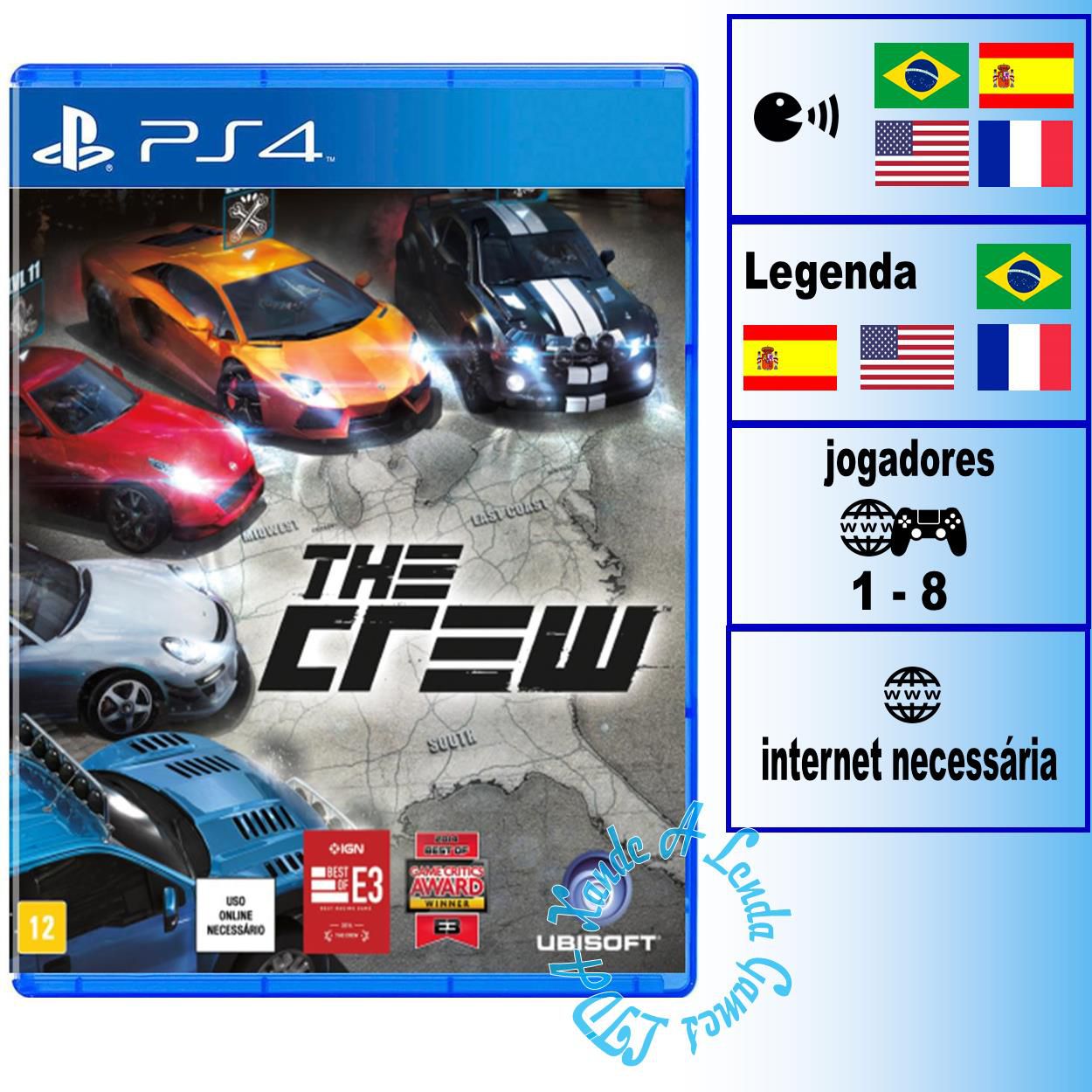 Jogo The Crew 2 - PS4 Mídia Física - Ubisoft - Jogos de Corrida e