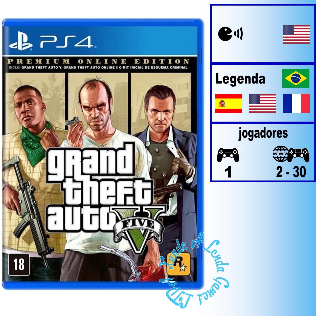 Jogo Grand Theft Auto V Premium Online Edition PS4