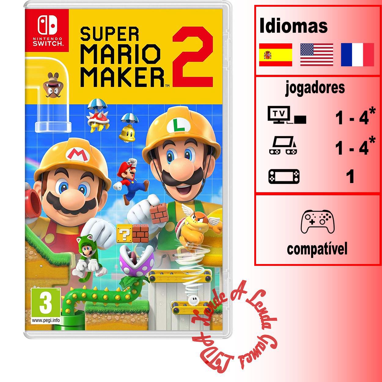 Jogo Switch Super Mario Maker 2 - Brasil Games - Console PS5