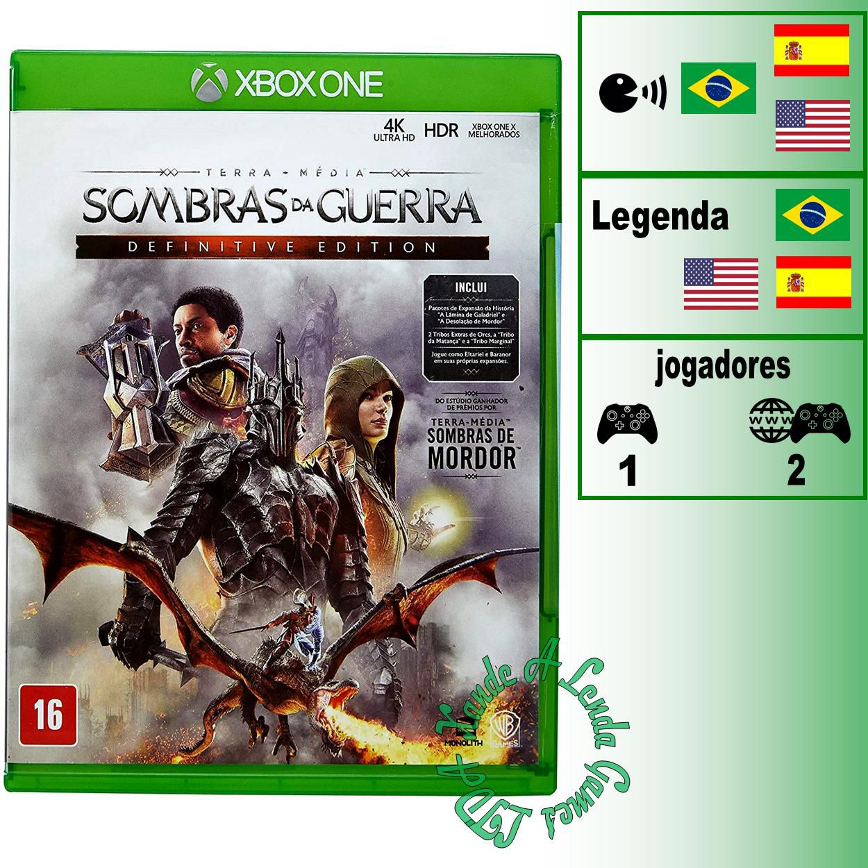 Jogo Terra-média: Sombras da Guerra Definitive Edition - Xbox One - Warner  - Jogos de Aventura - Magazine Luiza