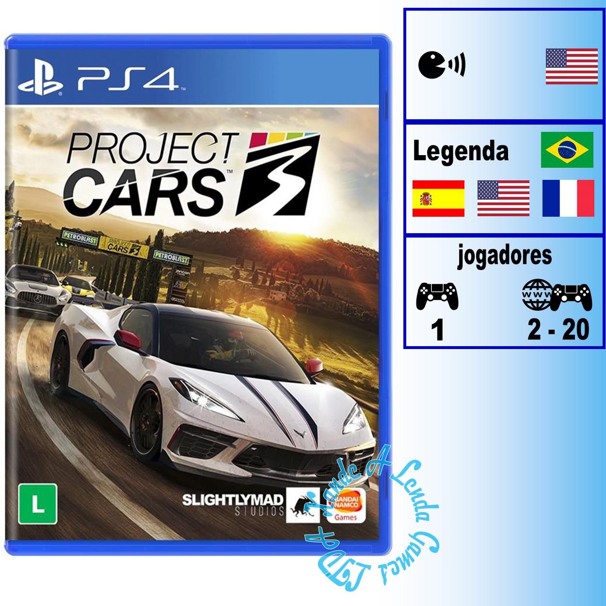 Project Cars 3 Ps4 Mídia Física Novo Lacrado Corrida