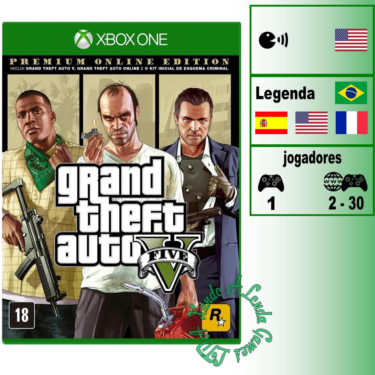 GTA 5 - Grand Theft Auto V - Midia Digital Xbox 360 Xbox One Mida