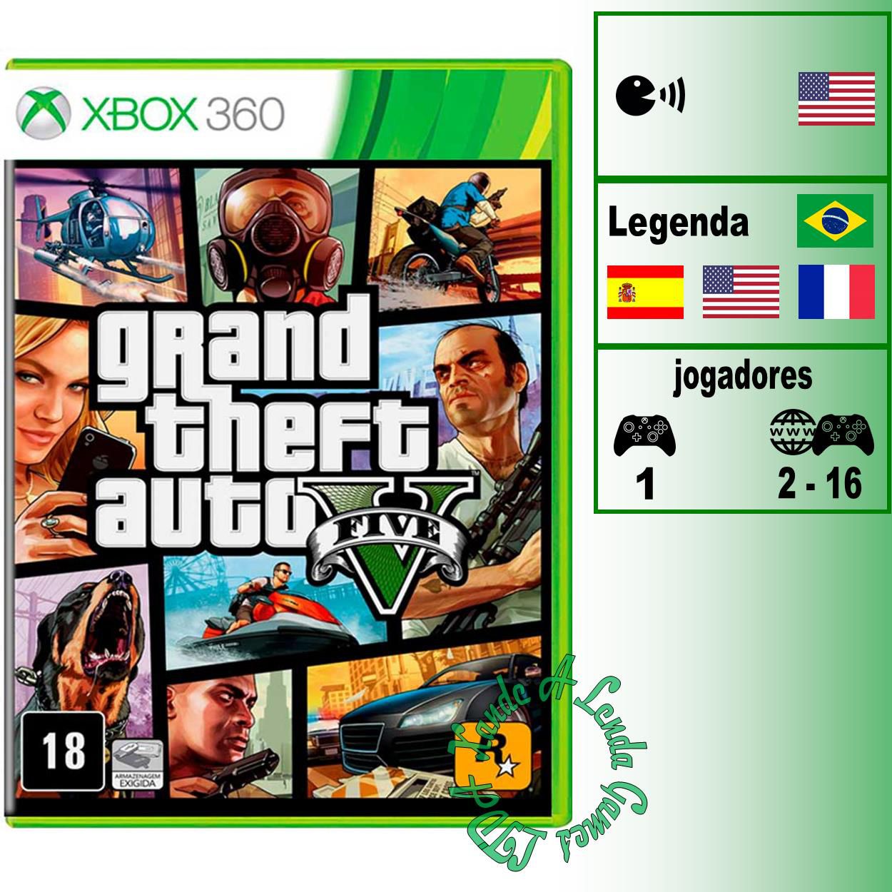 Comprar GTA V para 360- mídia física - Xande A Lenda Games. A sua loja de  jogos!