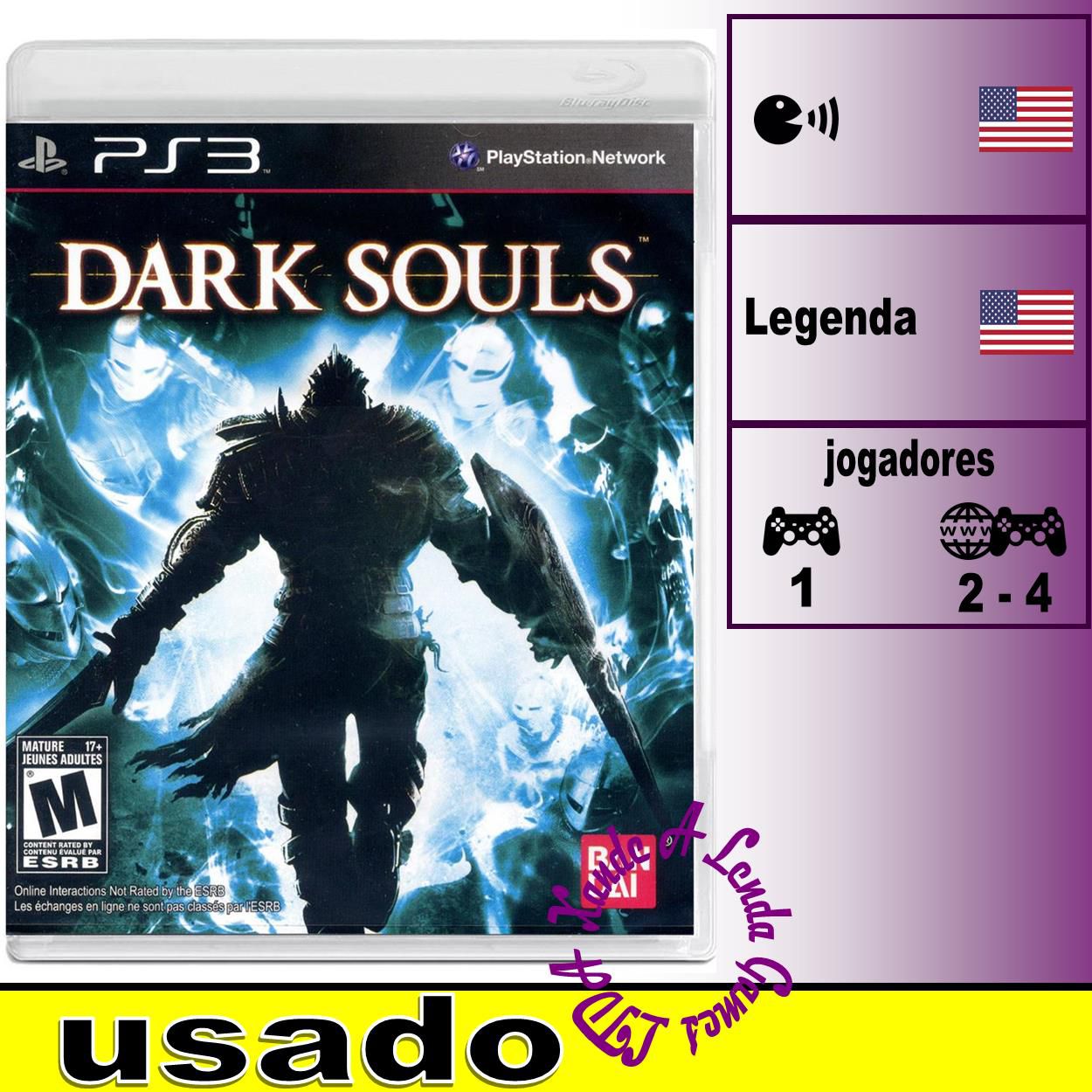 Jogo Dark Souls Ps3 Original Mídia Física Com Nota