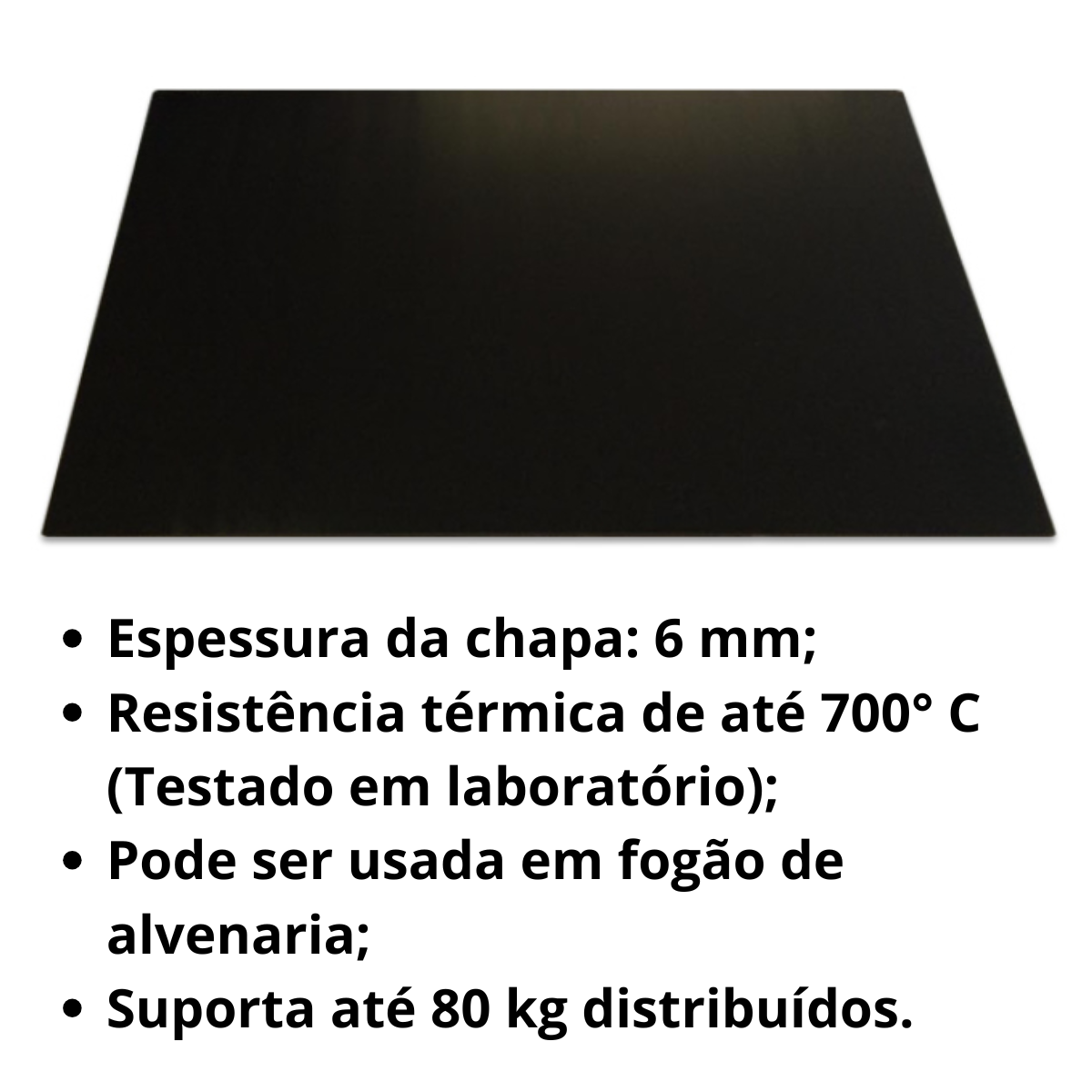 Chapa Vitrocerâmica Para Fogão a Lenha 40x60 Luxo - GERAL FERRAGENS