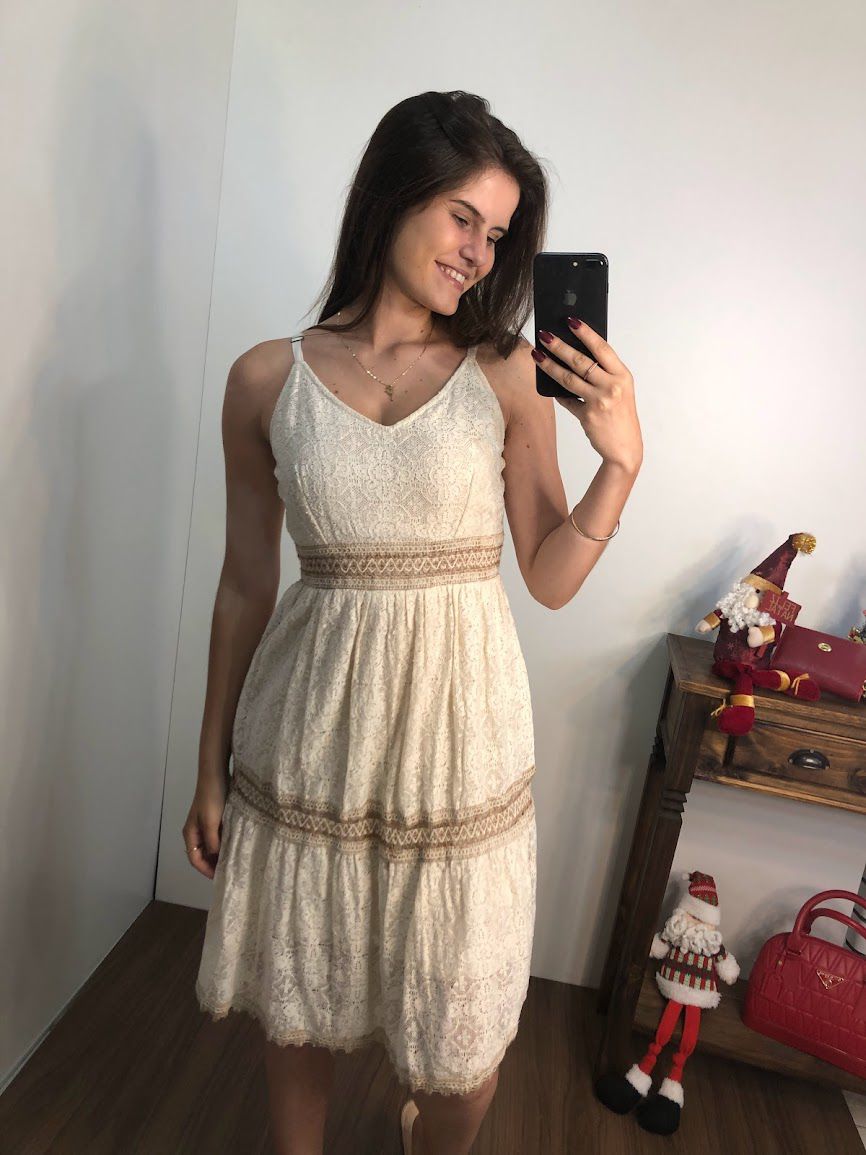 Vestido Feminino Longo de Alcinha em Laise