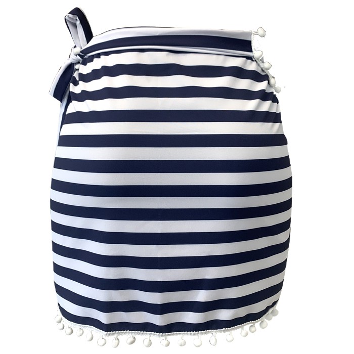 Saída de Praia Saia Pareô Listras Azul Navy - Biquíni & Moda Praia – Marétoa