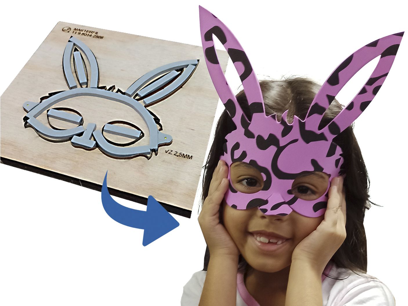 Faca de Corte e Vinco para Fazer Máscaras infantil - Masterfil Facas