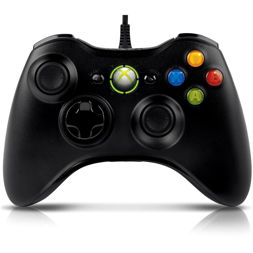 Controle Xbox 360 Com Fio Preto NOVO - Pc e Games !!!!!!!!!!! Pensou em  videogames e informática lembrou PceGames