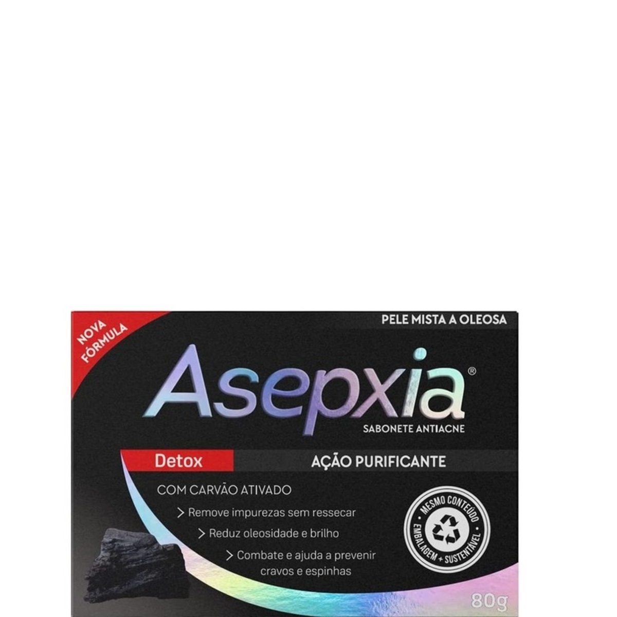 Asepxia Sabonete Facial Detox Antiacne Carvão - iBella Cosméticos