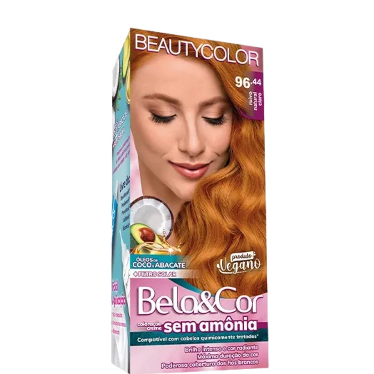 Bela&Cor Beauty Color Tinta Sem Amônia 96.44 Ruivo Natural - iBella  Cosméticos