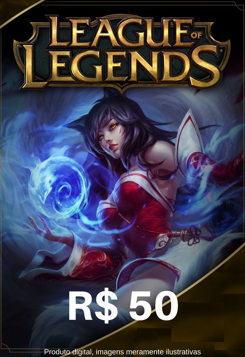 Cartão Presente League Of Legends 50 Reais  Card Store - Card Store -  Cartão Presente, Voucher, Vale Presente, Gift Card PSN, Xbox, Netflix,  Google, Uber, iFood, Steam e muito mais!