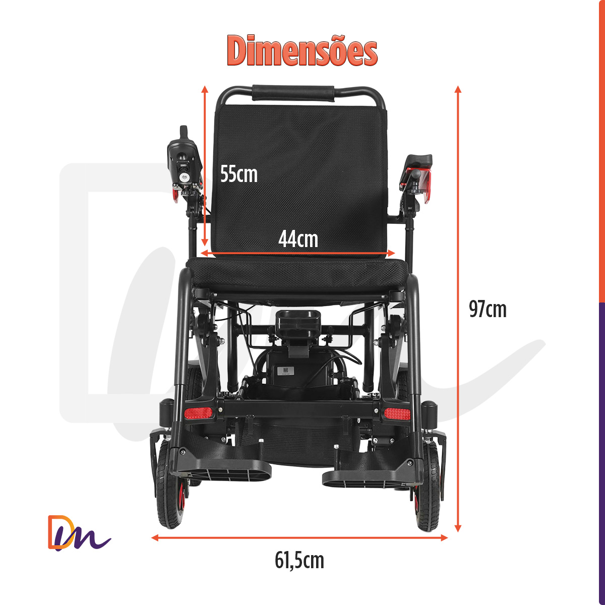 Cadeira de Rodas Motorizada New Pop Hybrid Até 120Kg - Power Lite