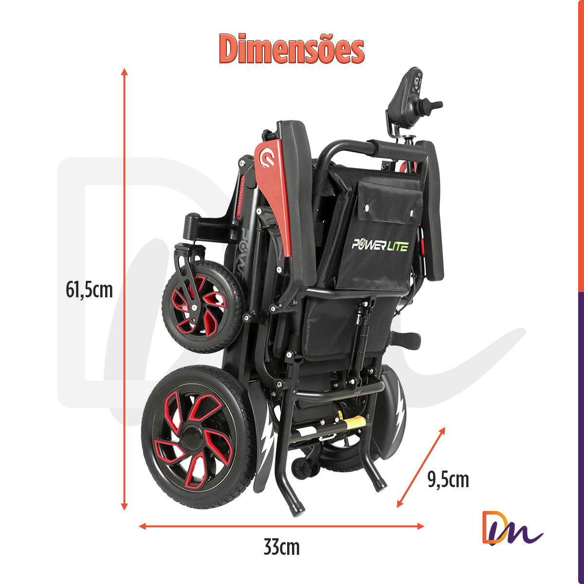 Cadeira de Rodas Motorizada New Pop Hybrid Até 120Kg - Power Lite