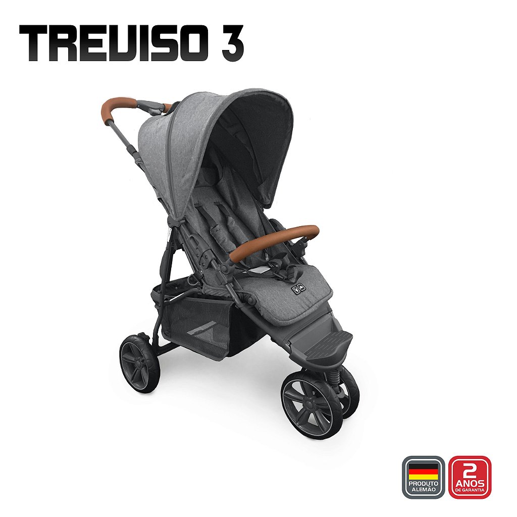 Carrinho de Bebê Treviso 3 Woven com Couro - ABC Design - GraviDicas Store  - Ajudamos Mães a simplificar a Difícil e Linda Jornada da Maternidade