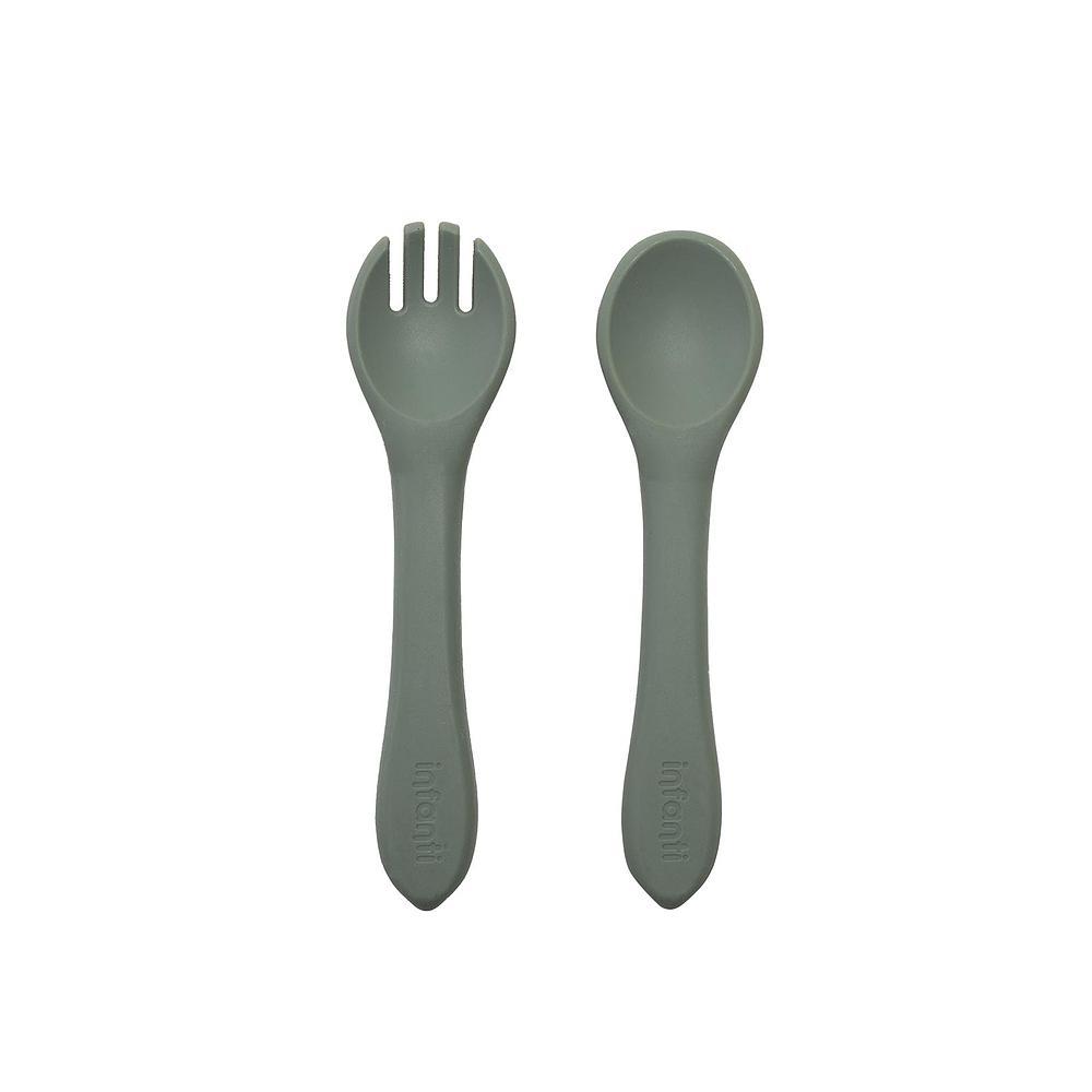 Garfo e Colher de Silicone Piccolo Verde - Infanti - GraviDicas Store ...
