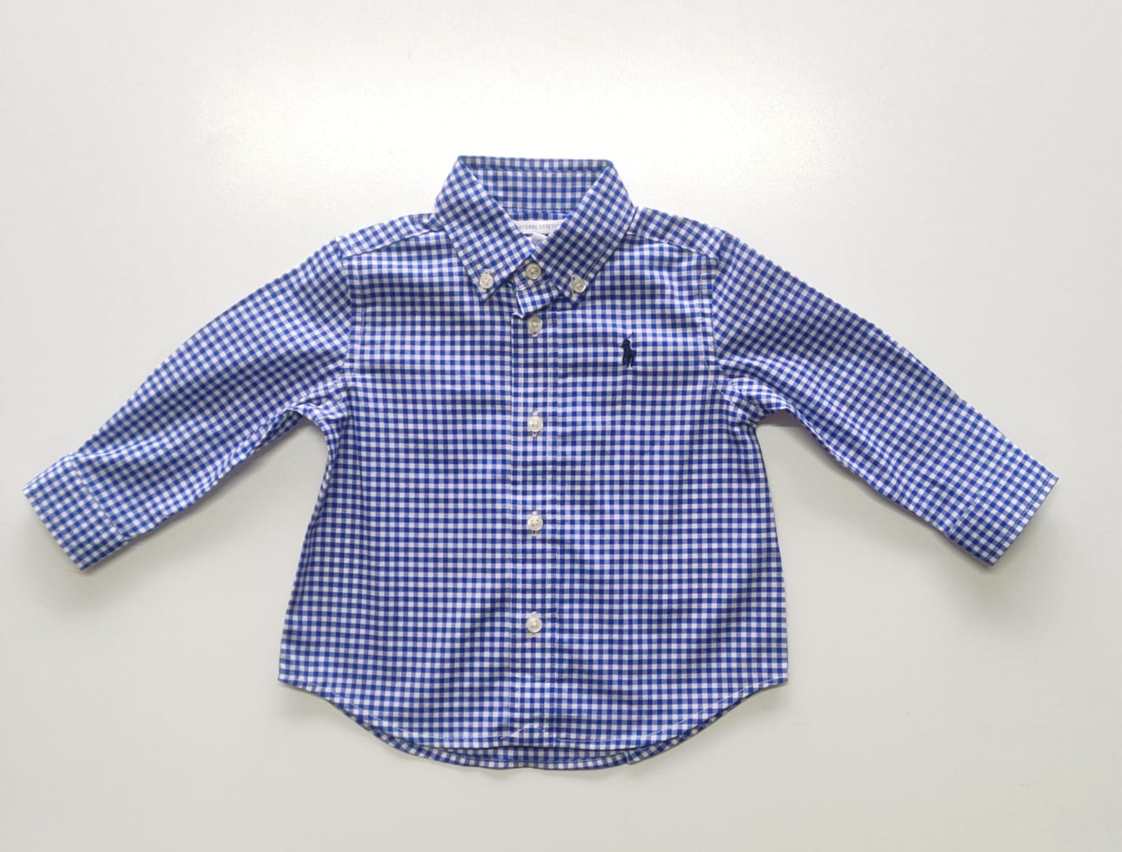 Camisa RL Royale Xadrez Manga Longa Azul Bebê - Ralph Lauren - Outlet4U, Loja de Roupas