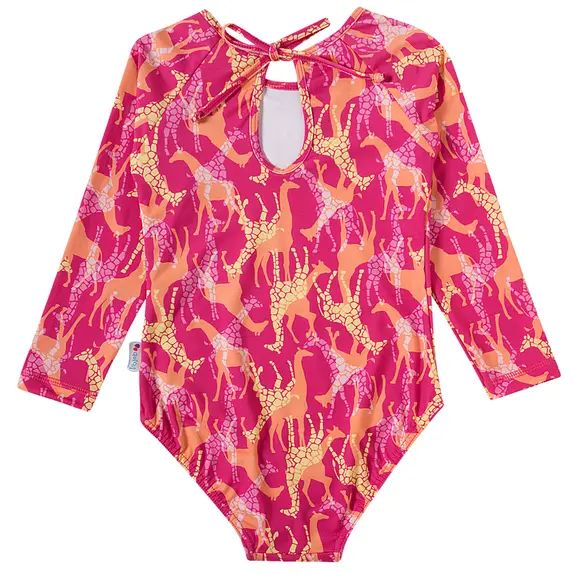 MAIÔ MODA PRAIA TIP TOP - GIRAFINHA - PROTEÇÃO UV50+ - MENINA ...