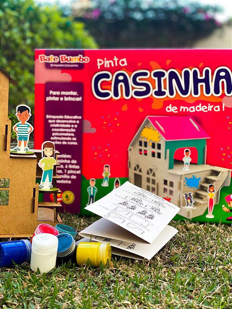 Brinquedo Pião de madeira com fieira - Papelaria Criativa