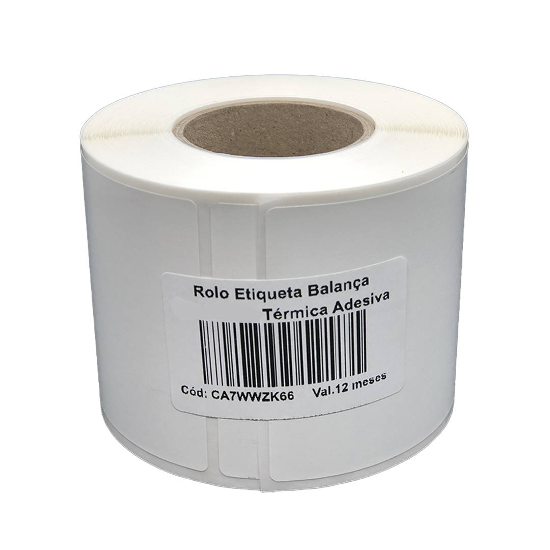Bobina Etiqueta Balança 60X40mm Térmica Adesiva 488UN (21M) Tub 1,5 ...