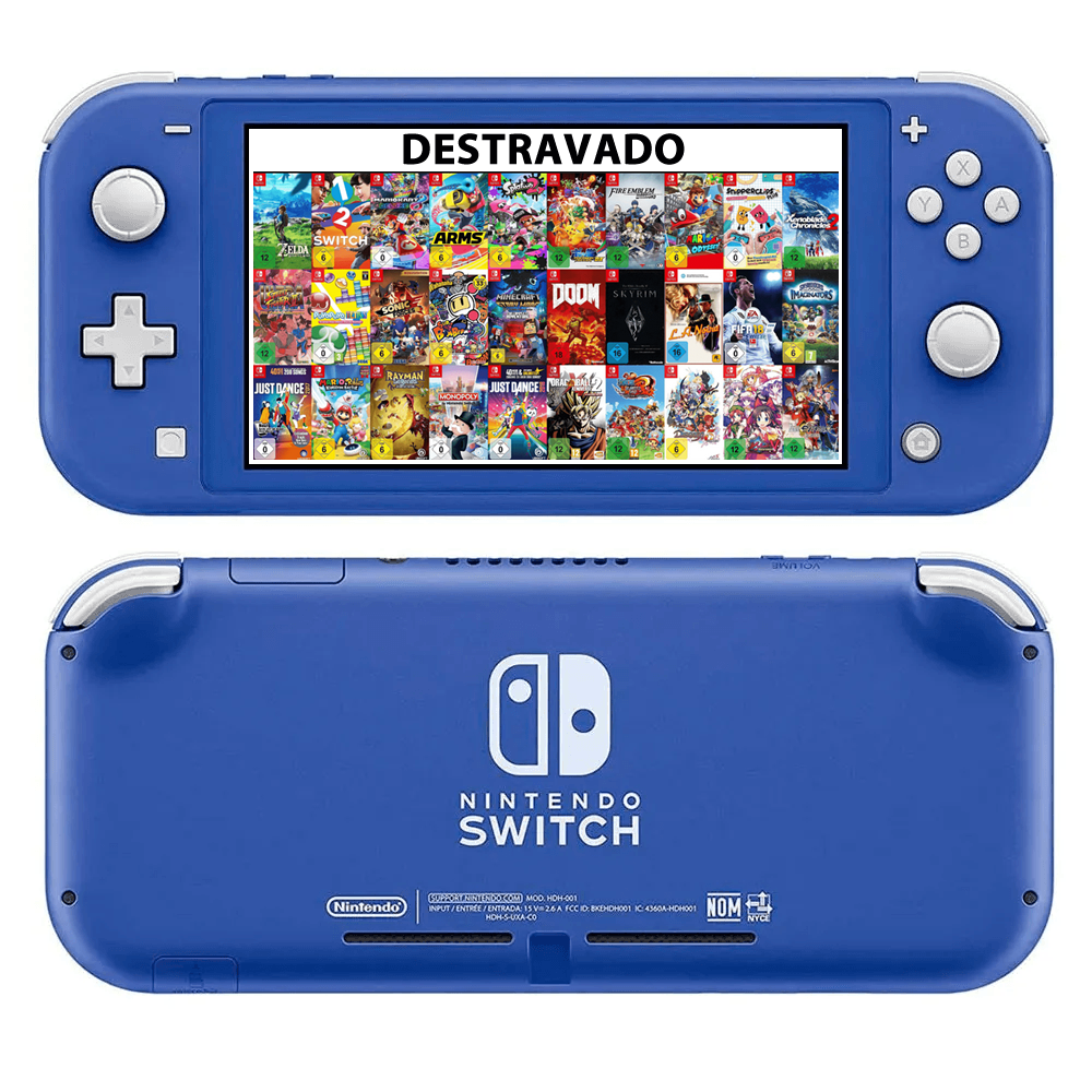 Console Nintendo Switch Lite - Destravado 128gb - Com jogos - Seminovo