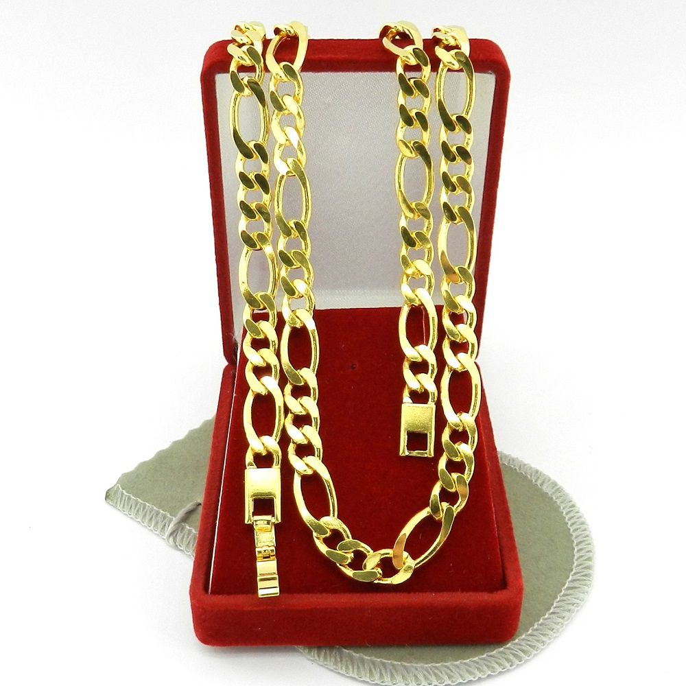 Corrente Masculina 53cm 7mm Largura Folheada Ouro Cr133 - WN ...