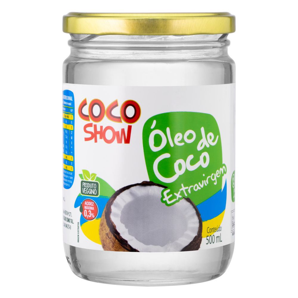 Óleo de Coco Extravirgem - 500ml - Coco Show - Casa do Naturalista -  Produtos Naturais em Amparo-SP