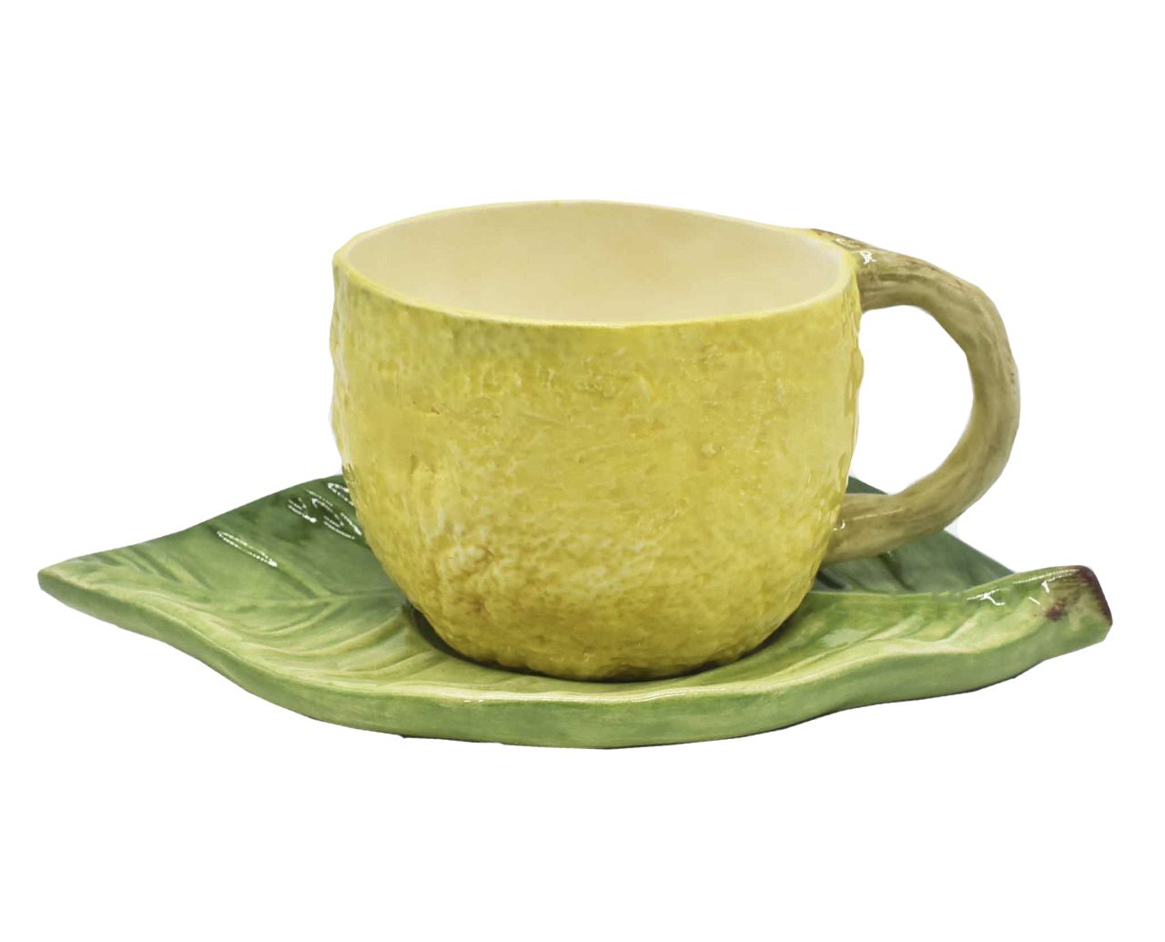 Xícara de chá limão com pires folha - Kasa57 - kasa 57
