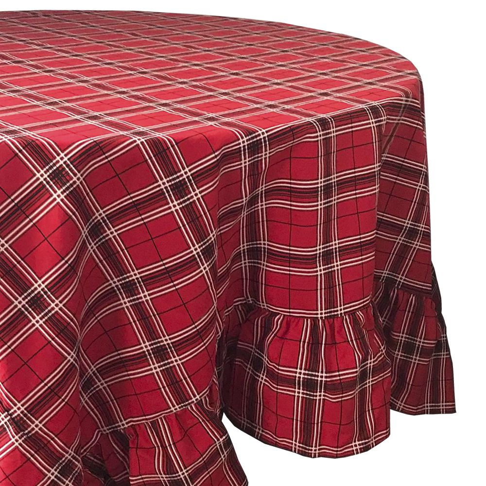 DII Toalha de mesa xadrez 100% algodão, 152 x 213 cm, vermelha