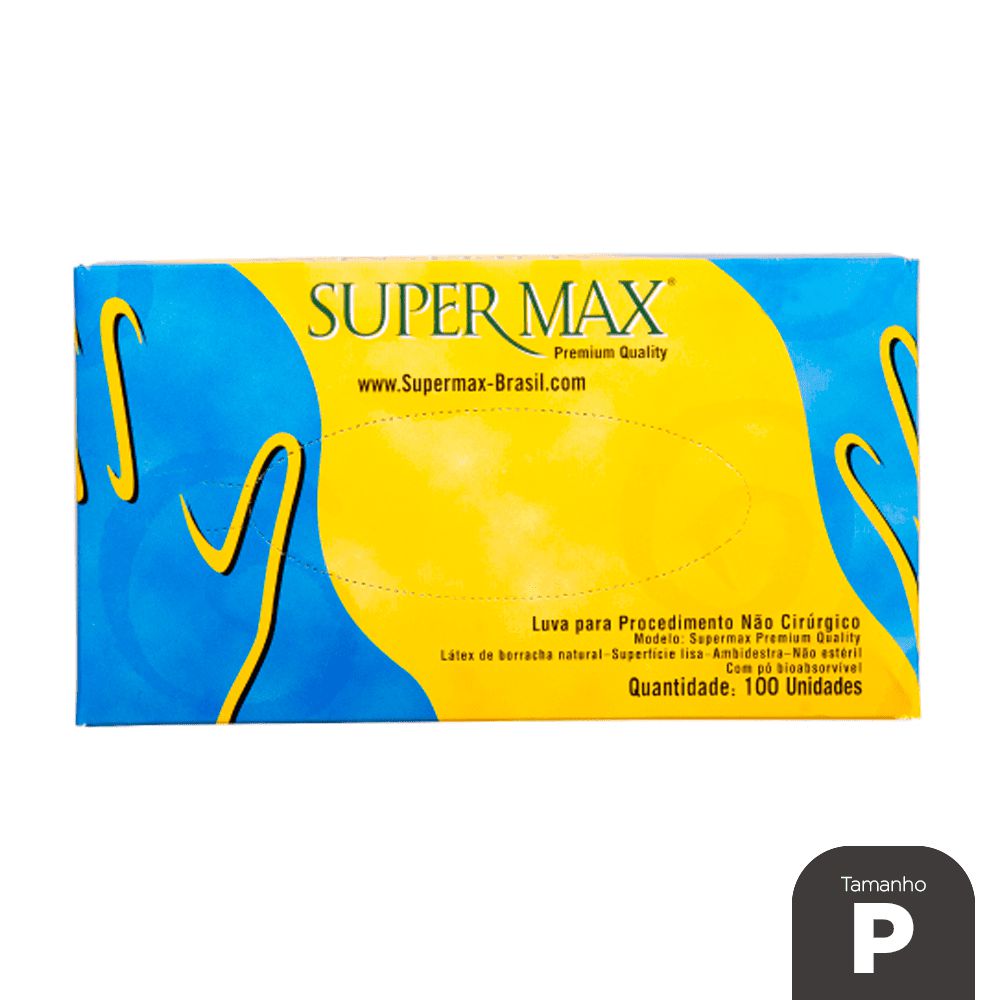 Luva Látex Procedimento Com Pó Tam. P C/ 100 Un. Supermax - Cirúrgica  Joinville | Produtos Médicos e Hospitalares