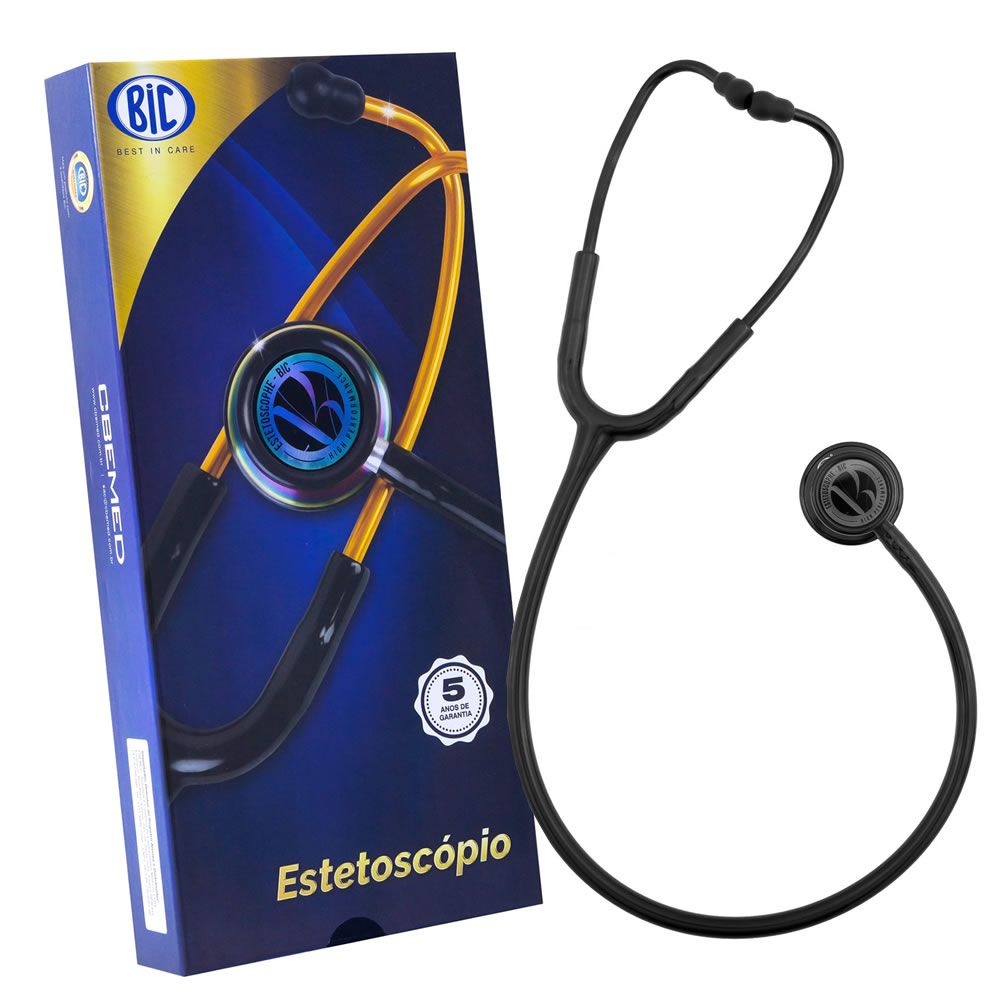 Estetoscópio Adulto e Pediátrico Inox Black Total ES1507 BIC - Cirúrgica  Joinville | Produtos Médicos e Hospitalares