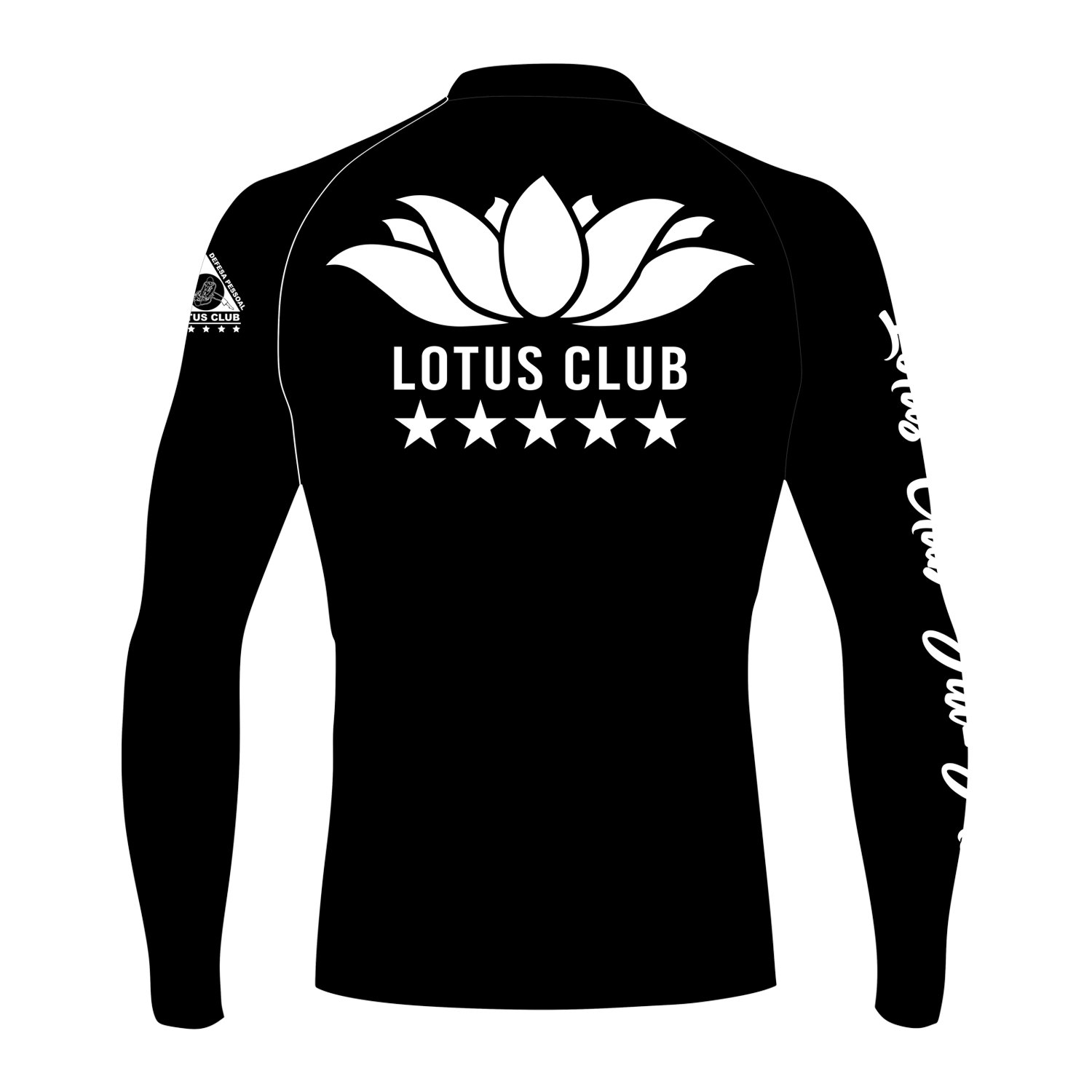 Rash Guard Manga Longa Preta - Lotus Jiu-Jitsu - Loja Lotus Club