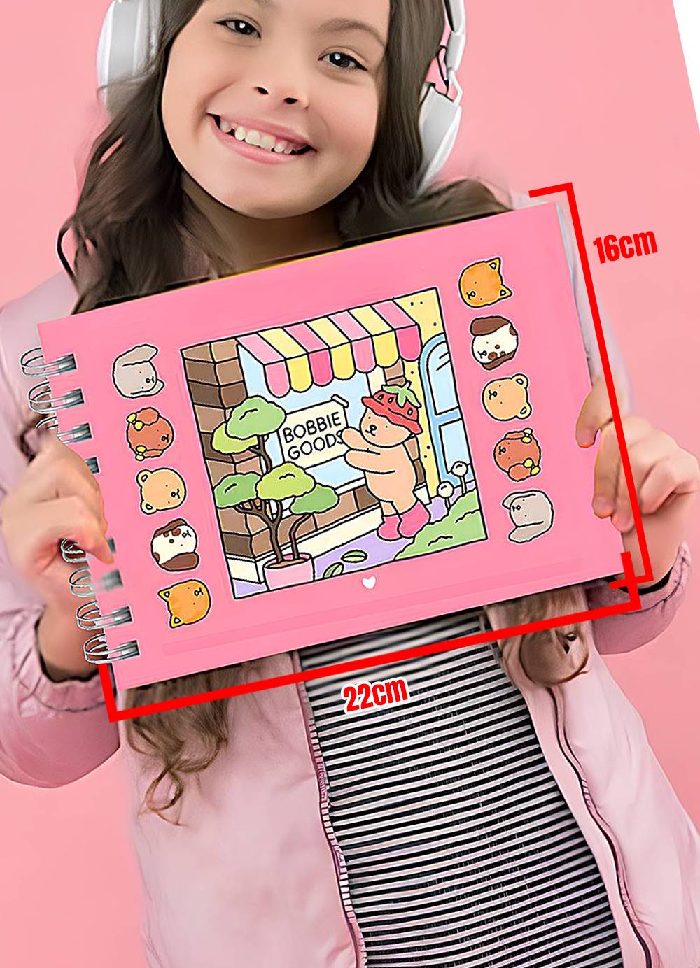 Livro de Colorir Bobbie Goods - Capa Dura - Tamanho A5 - 50 Páginas ...
