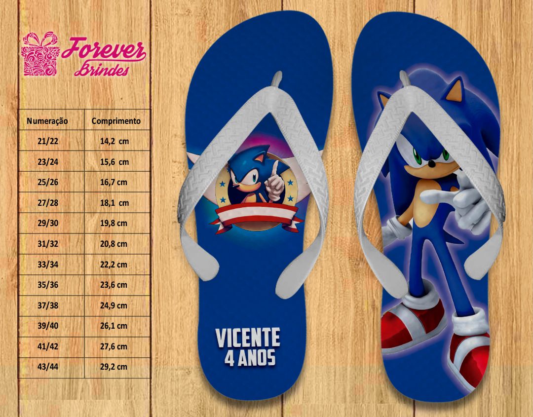 CHINELO PERSONALIZADO SONIC 6 JOGO