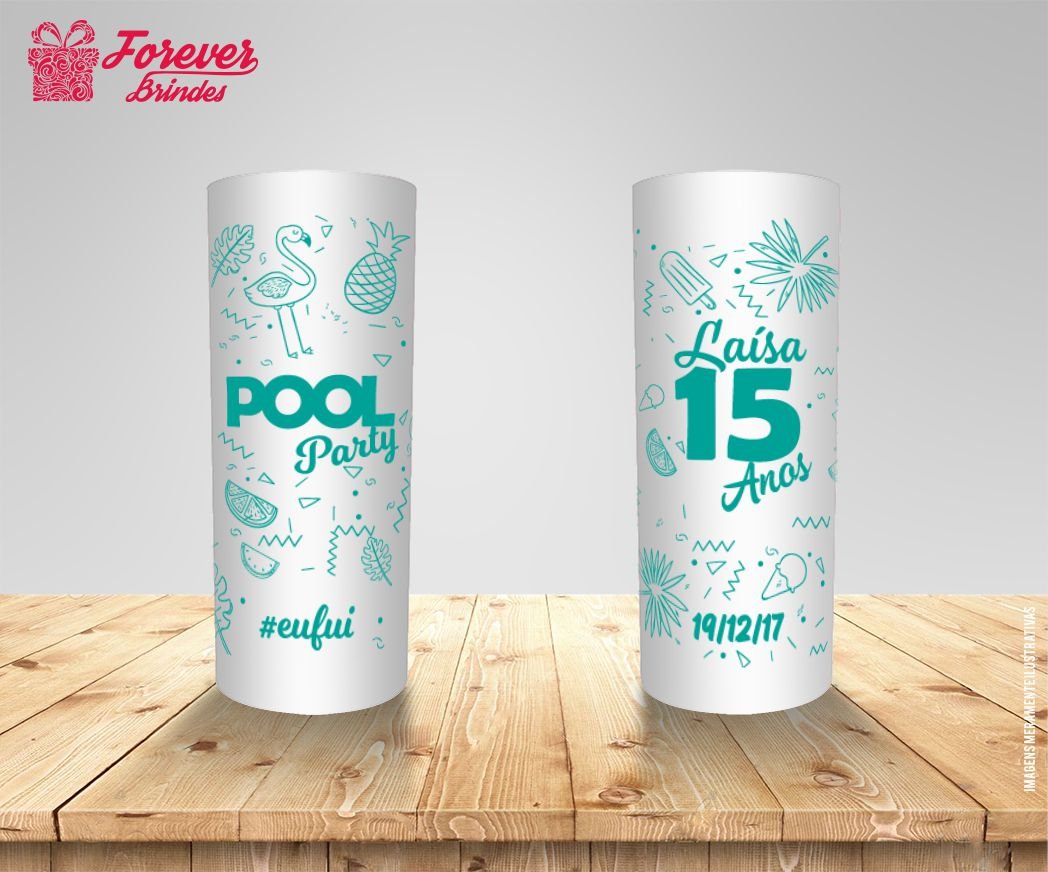 Copo Long Drink 15 Anos Pool Party - FOREVER BRINDES