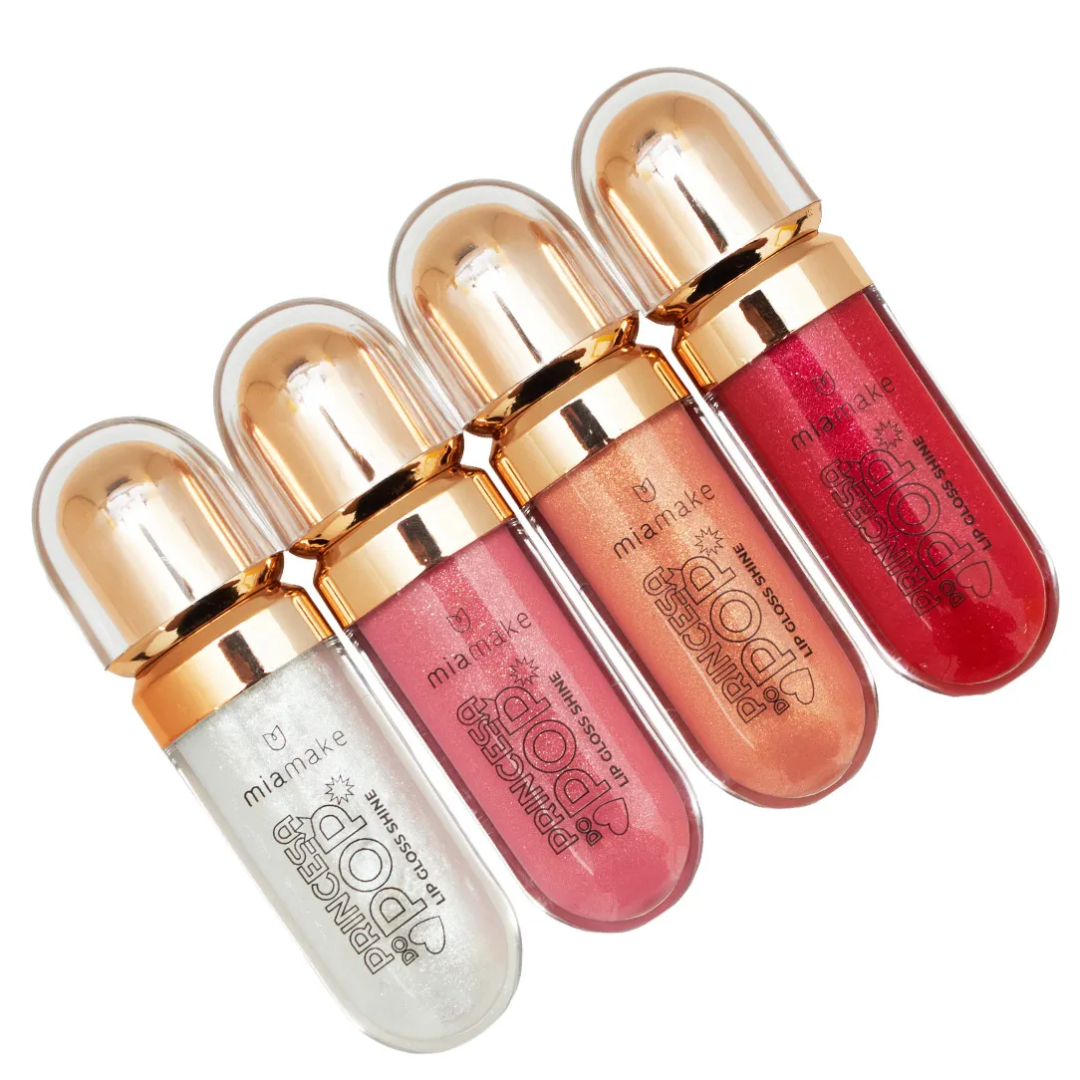 Lip Gloss Shine Princesa do Pop Mia Make 489 Atacado Box 24 Unidades ...