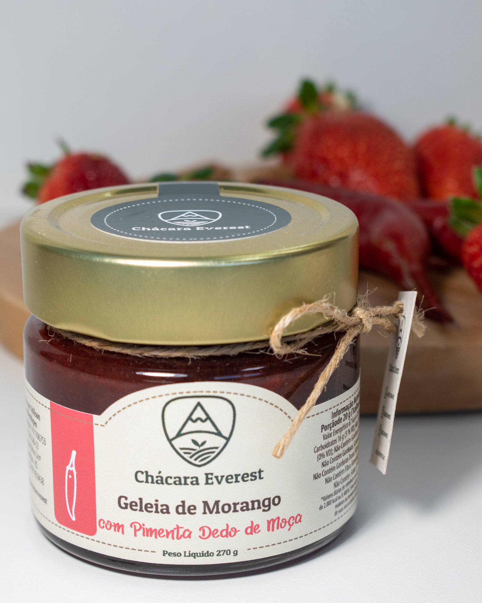 Geléia Morango com Pimenta Toque Natural 200gr - Von Aroma