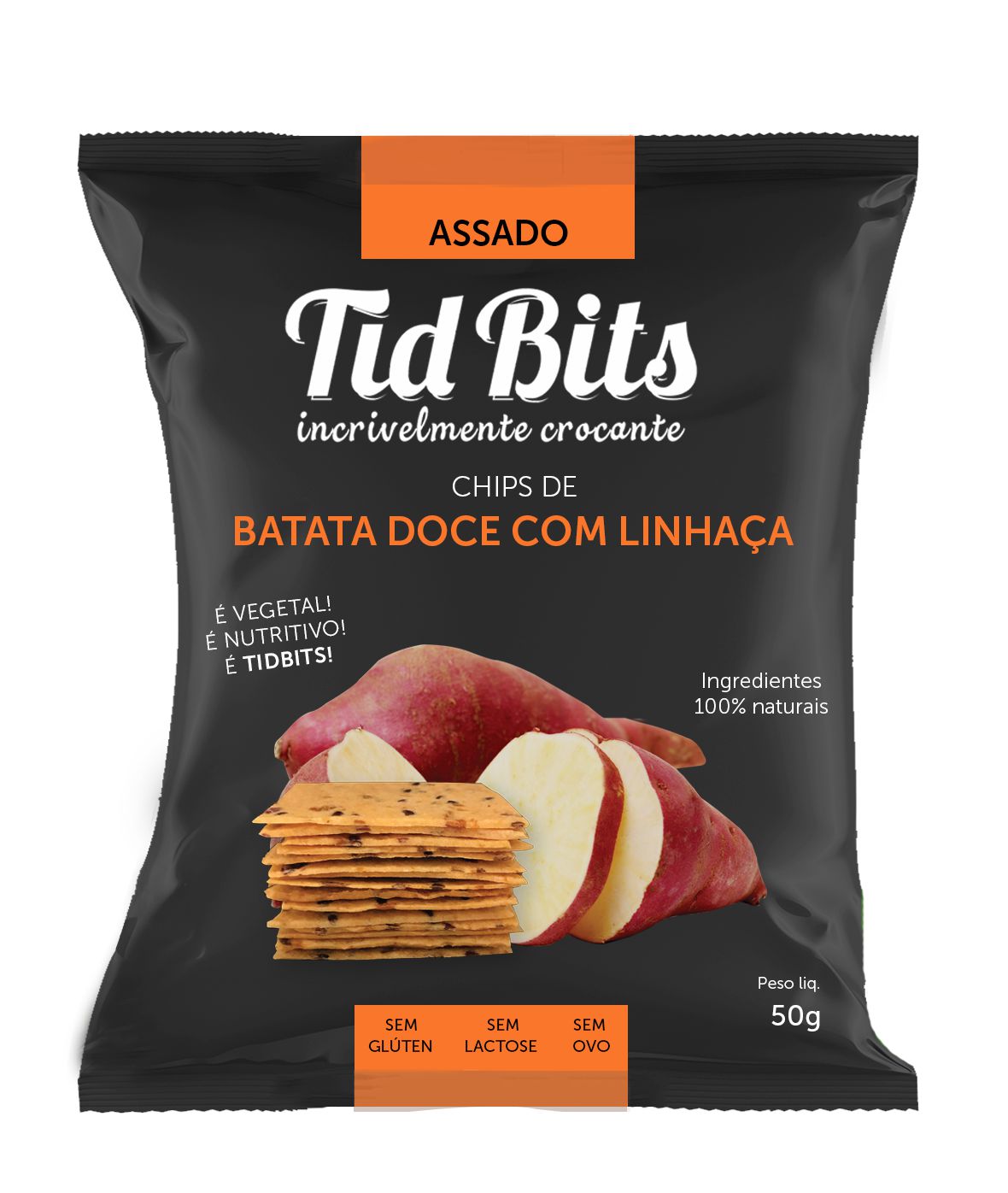 Tid Bits Chips de Batata Doce com Linhaça - SnickSnacks