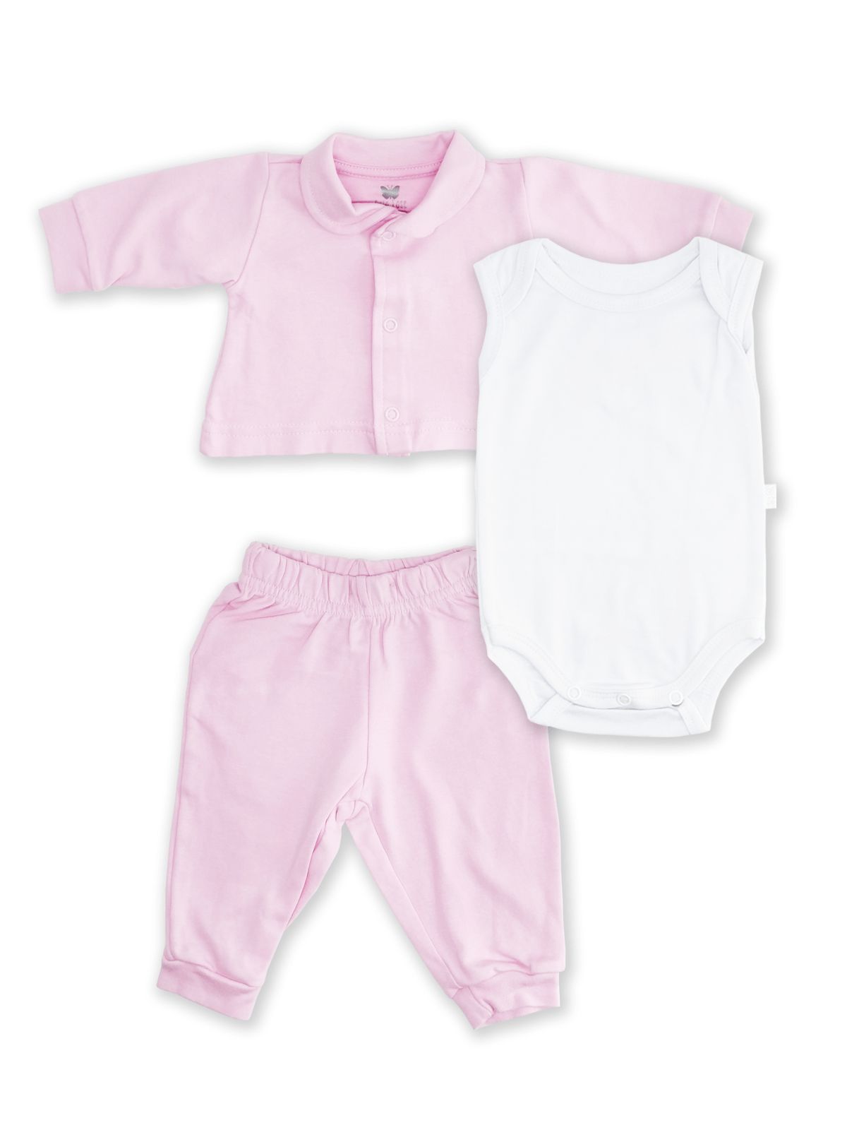 Conjunto Pagão 3 peças Bela Fase Casaco Body Regata Culote Rosa - Baboobee  - Roupas para Bebês e Crianças até 3 anos