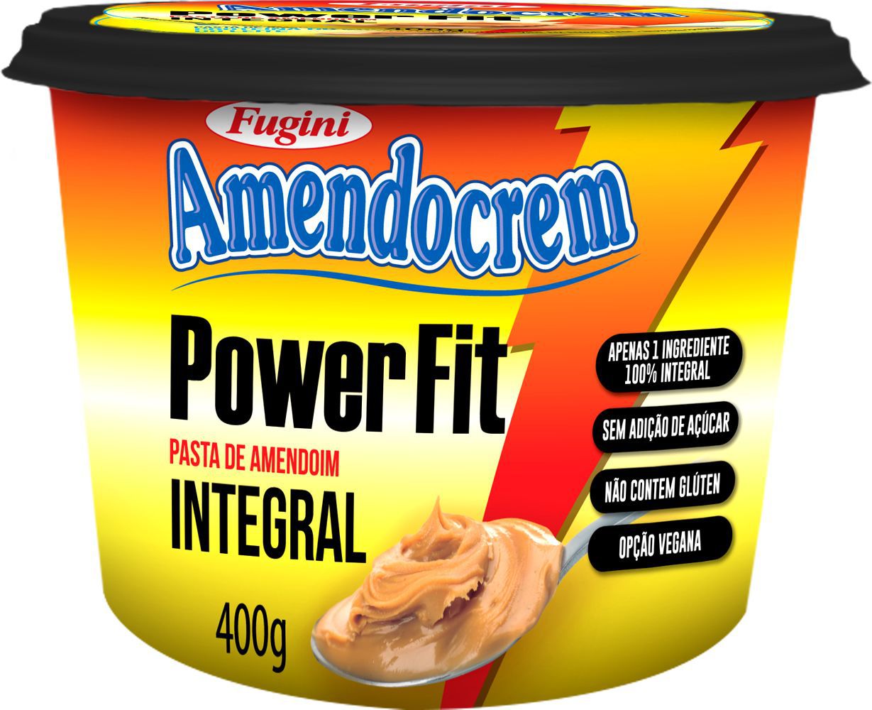 Pasta de Amendoim Integral Power Fit Amendocream Fugini 400g - Loja Vegana