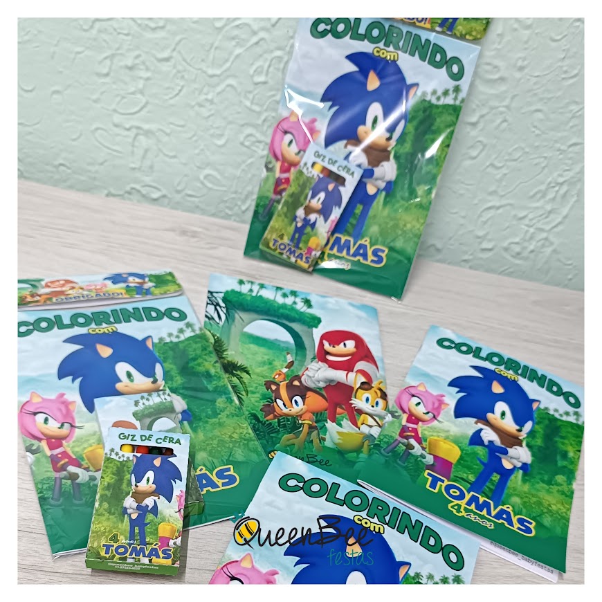 15 Kit De Colorir Personalizado Sonic