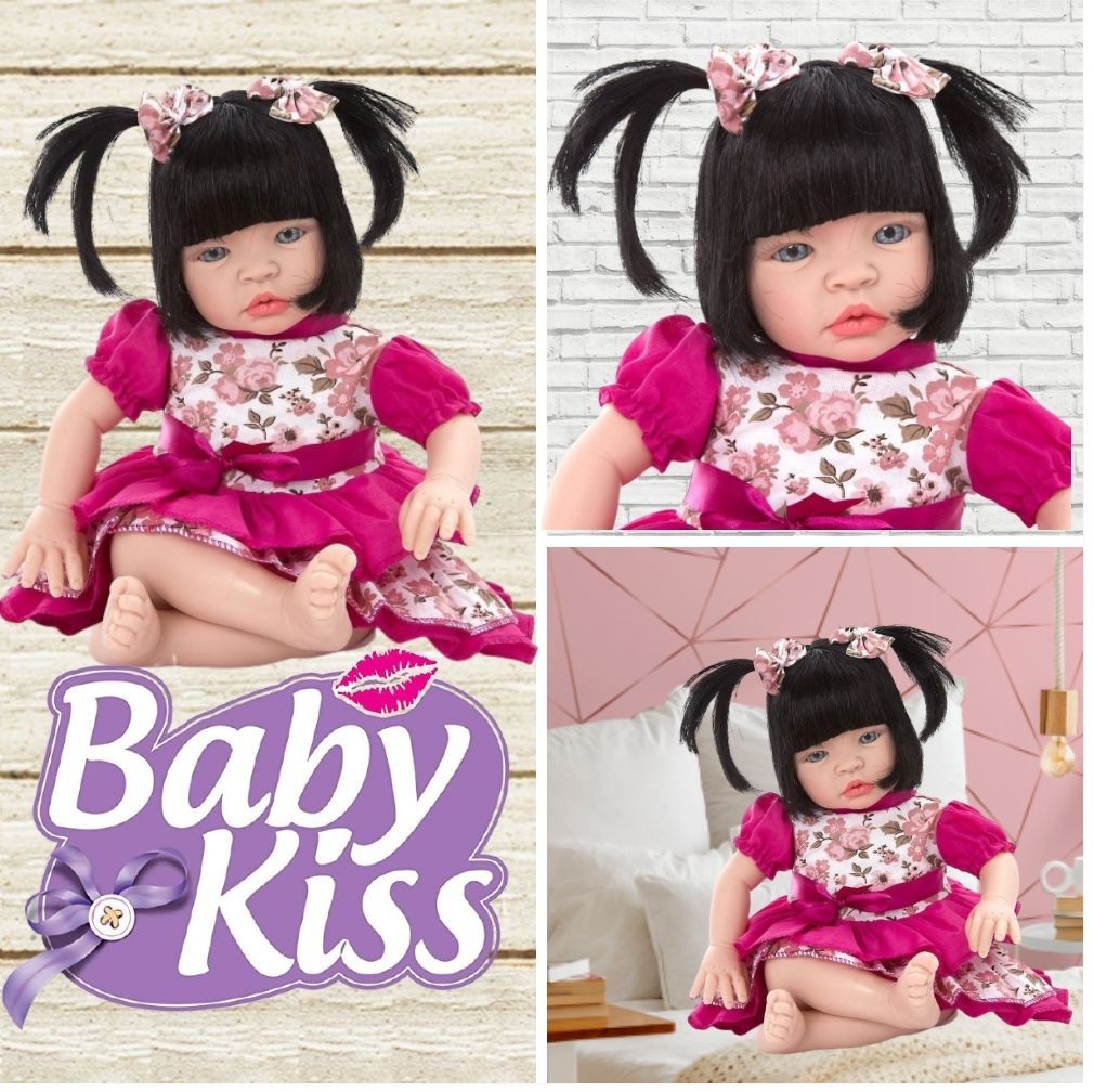 Boneca Reborn Baby Kiss Estilo Bebê Reborn Realista SID-NYL