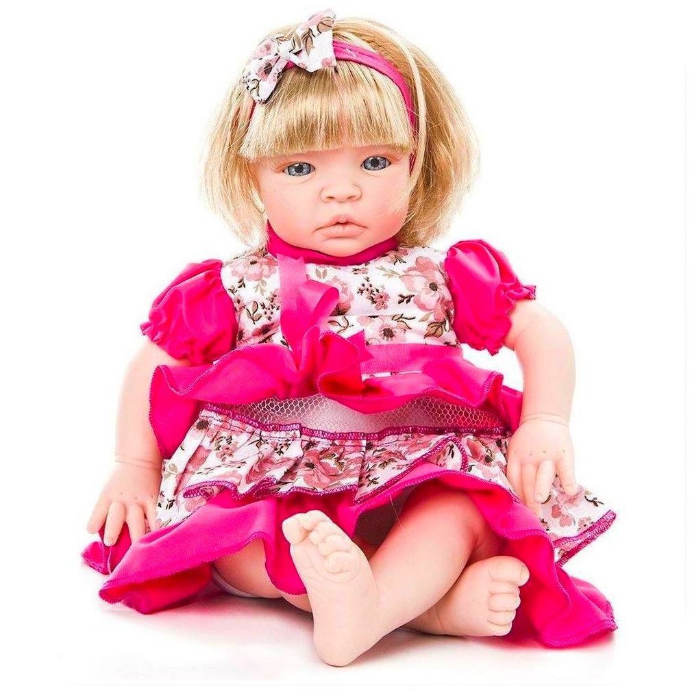 Boneca Reborn Bebe Menina 52cm Realista Silicone Enxoval - Chic Outlet -  Economize com estilo!