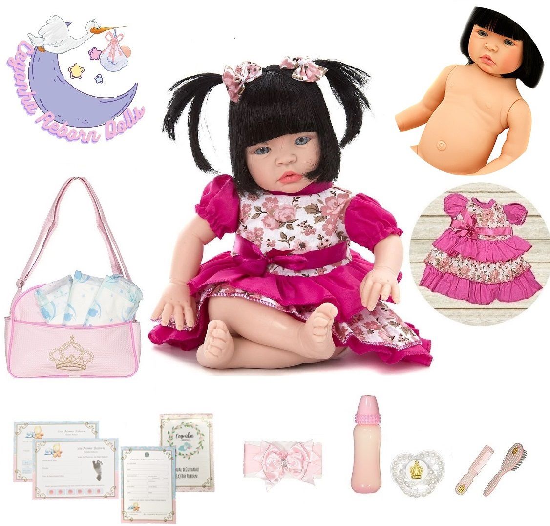 Boneca Bebê Reborn Original De Silicone Morena