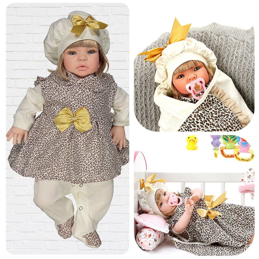 Bebê Reborn Boneca Loira Roupa Pagão Toda Vinil Silicone - Chic Outlet -  Economize com estilo!