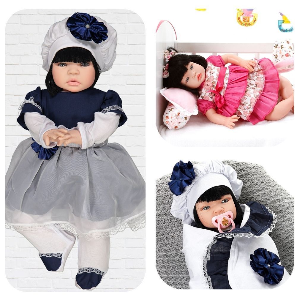 Boneca Bebê Reborn Morena De Luxo Cegonha Dolls 23 Itens - Chic Outlet -  Economize com estilo!