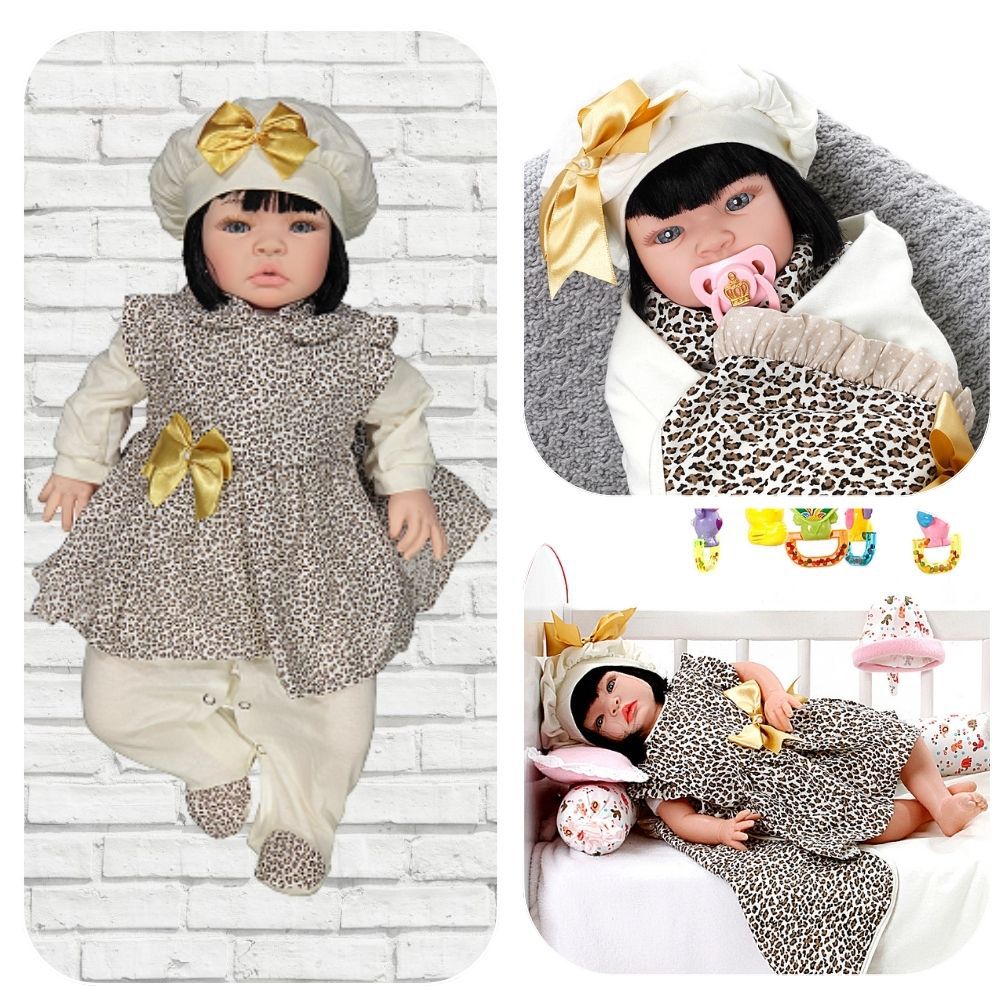 Boneca Bebê Reborn Morena De Luxo Cegonha Dolls 23 Itens - Chic Outlet -  Economize com estilo!